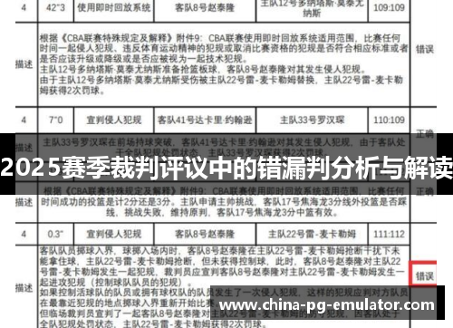 2025赛季裁判评议中的错漏判分析与解读 2025赛季裁判评议中的错漏判分析与解读