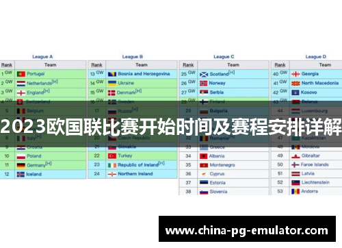 2023欧国联比赛开始时间及赛程安排详解 2023欧国联比赛开始时间及赛程安排详解